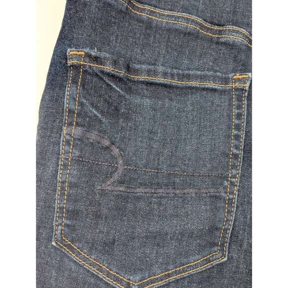 American Eagle Denim Shorts Women Size 10 Curvy Hi Rise Shortie Festival Cowgirl - Picture 6 of 13